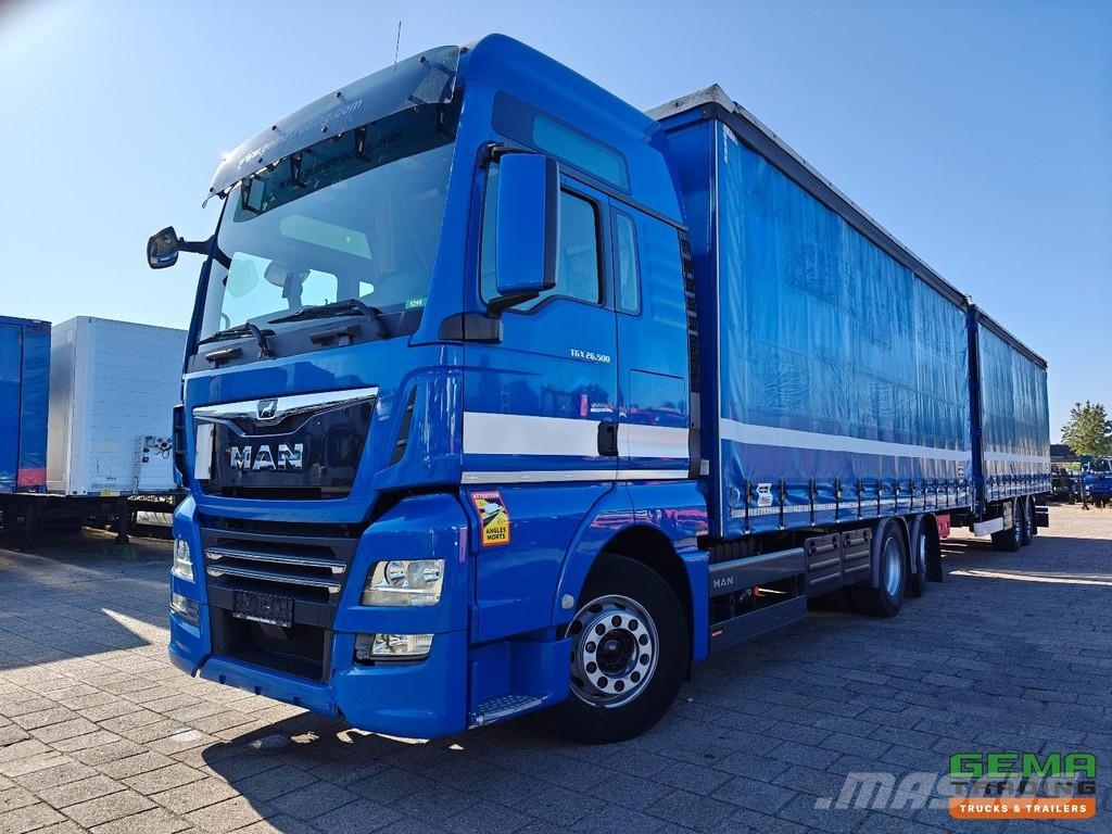 MAN TGX 26.500 6x2/4 XLX Euro 6C - Retarder - Curtains Bakwagens met gesloten opbouw