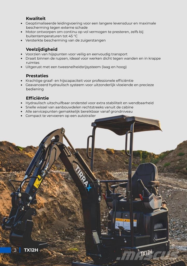 TIRRAX Binnendraaier TX12H Minibagger < 7t