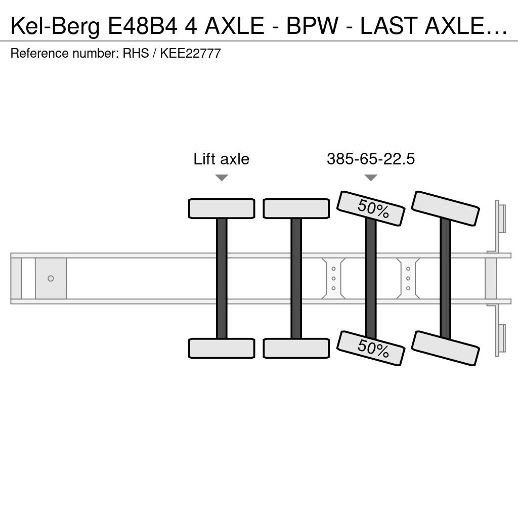 Kel-Berg E48B4 4 AXLE - BPW - LAST AXLE STEERING Vlakke laadvloeren