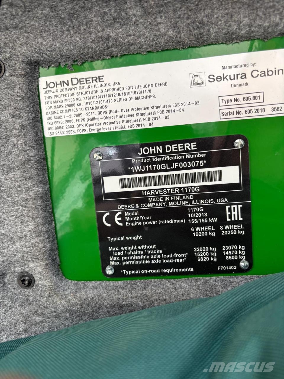 John Deere 1170G Cosechadoras