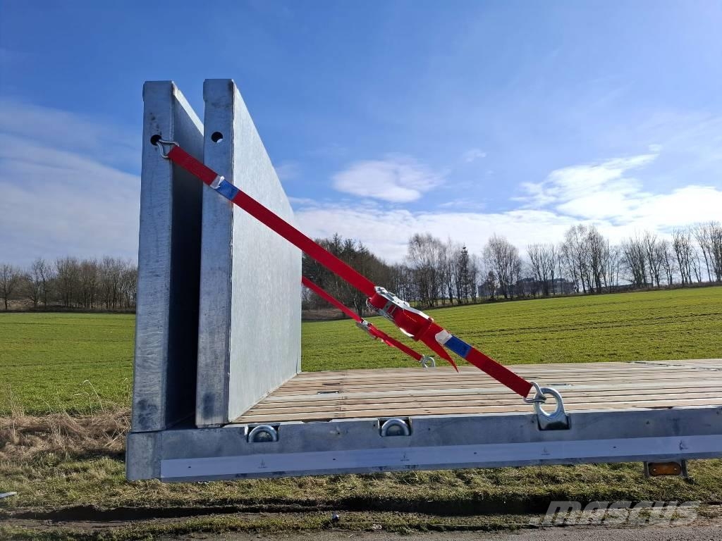 AMT UL400 4 akslet åben trailer med 7 m udtræk Rimorchi con sponde ribaltabili