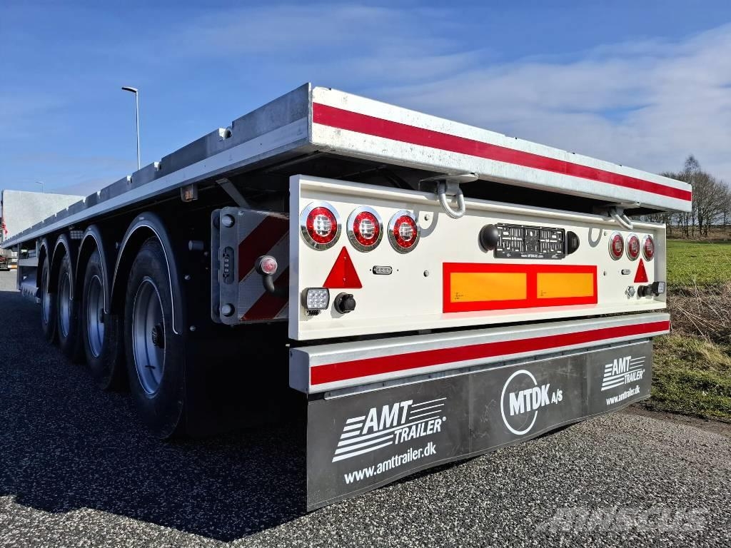 AMT UL400 4 akslet åben trailer med 7 m udtræk Rimorchi con sponde ribaltabili
