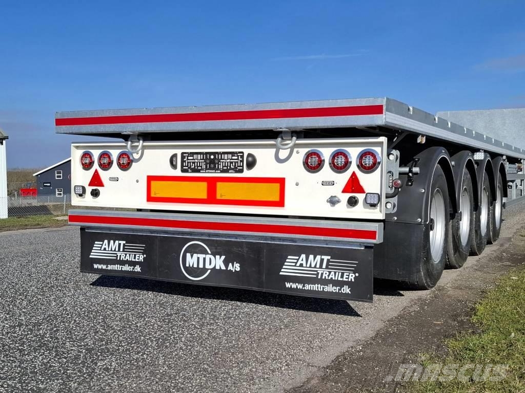 AMT UL400 4 akslet åben trailer med 7 m udtræk Rimorchi con sponde ribaltabili
