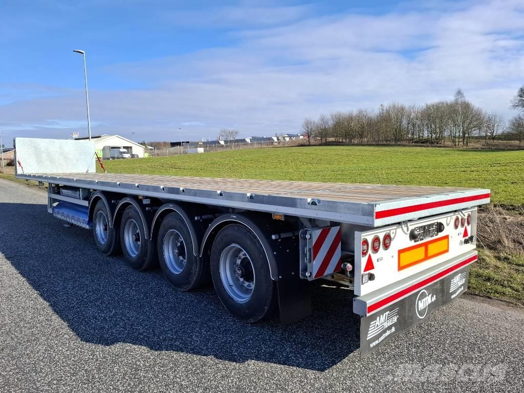 AMT UL400 4 akslet åben trailer med 7 m udtræk Rimorchi con sponde ribaltabili