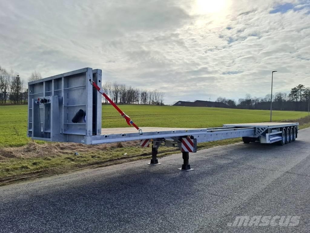 AMT UL400 4 akslet åben trailer med 7 m udtræk Rimorchi con sponde ribaltabili