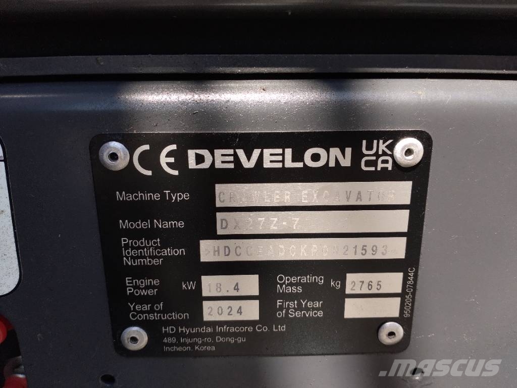 Develon DX 27 Z-7 Minigraafmachines < 7t