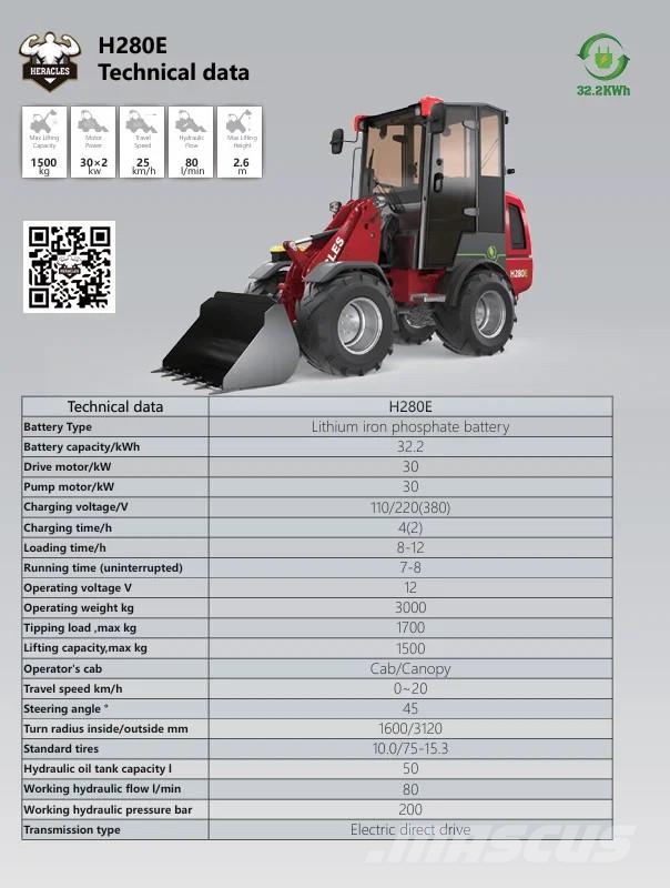 Heracles H280 PRO, Telescoop en Elektrisch Kolesni nakladalci