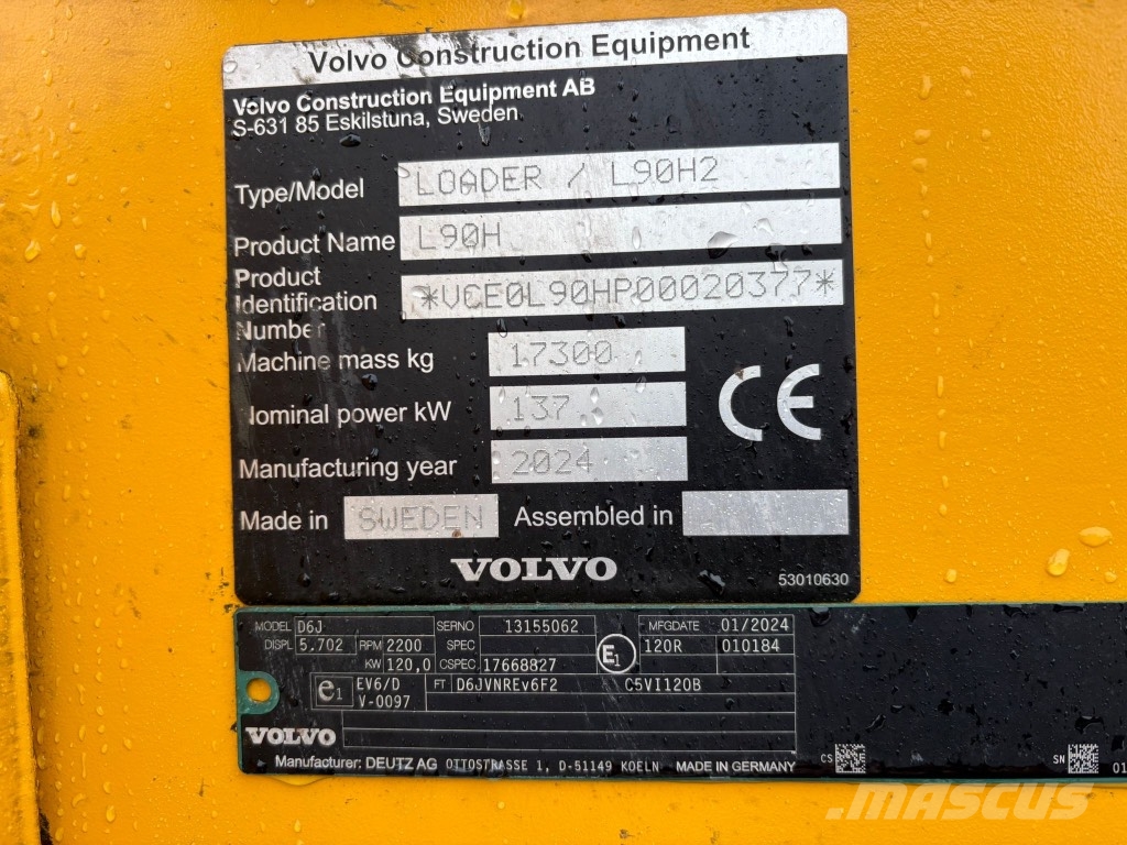Volvo L 90 H / L90H Naudoti ratiniai krautuvai