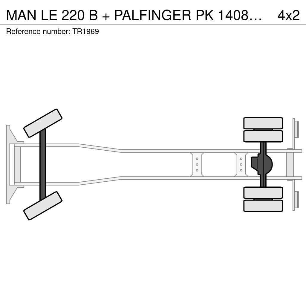 MAN LE 220 B + PALFINGER PK 14080 - 3X EXT + HOOK ARM Kranen voor alle terreinen