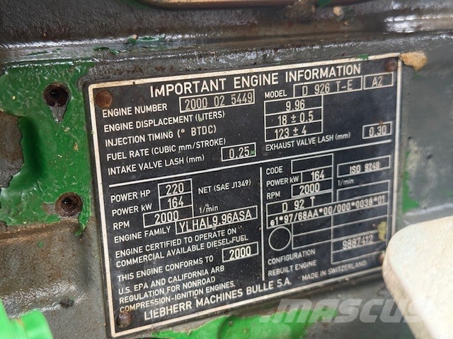 Liebherr D 926 T-E A2 FIT LIEBHERR R 944 Varikliai