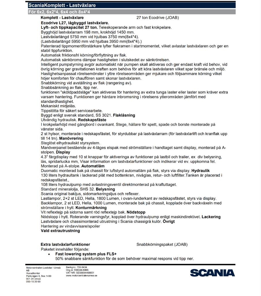 Scania R560 8x4*4 R 560 LB Camiones elevadores de gancho