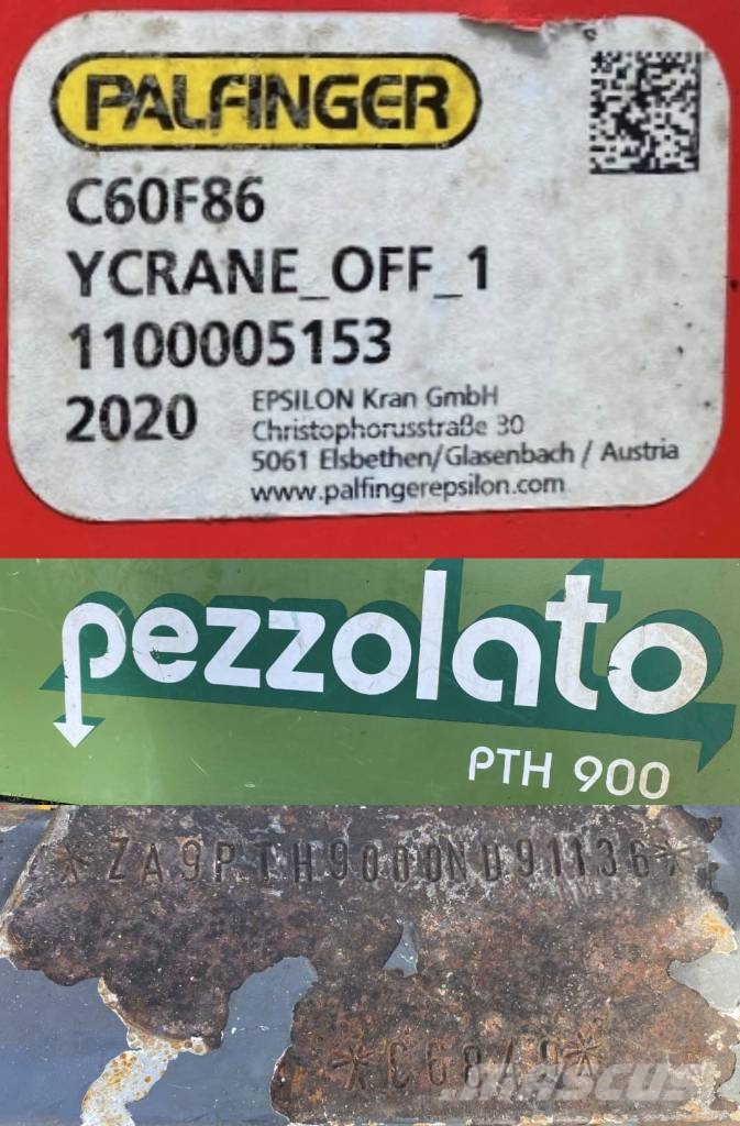 Pezzolato PTH 900/PALFINGER C60F86 endommagé ウッドチッパー