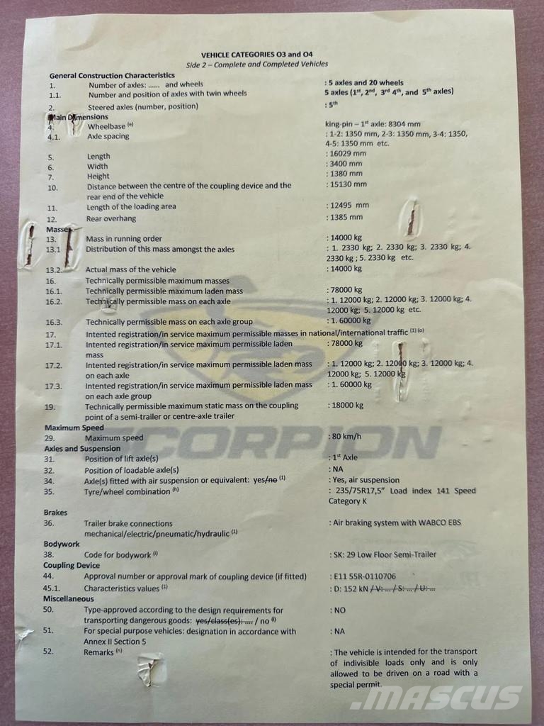  scorpion Low bed / Port Char 5 Axle 82.000 KG NEW/ Semirimorchi Ribassati