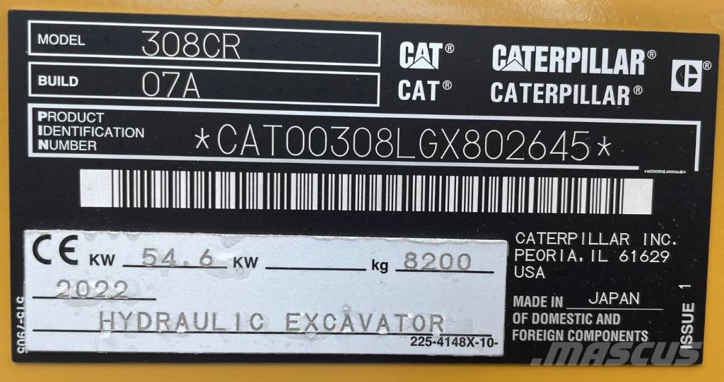 CAT 308 Roomikekskavaatorid