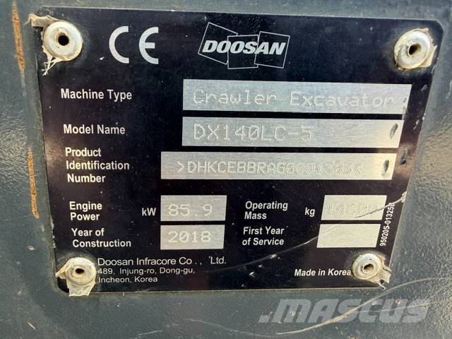 Doosan DX 140 LC-5 Crawler excavators