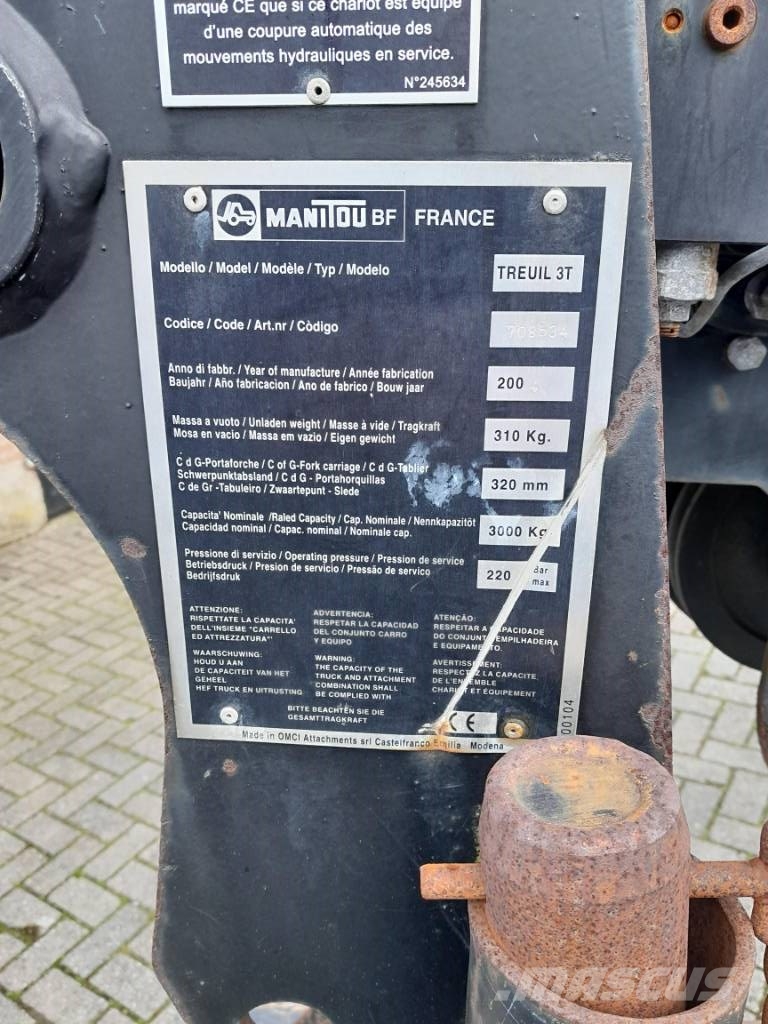 Manitou winch Lier Trieul 3 ton Ładowarki teleskopowe