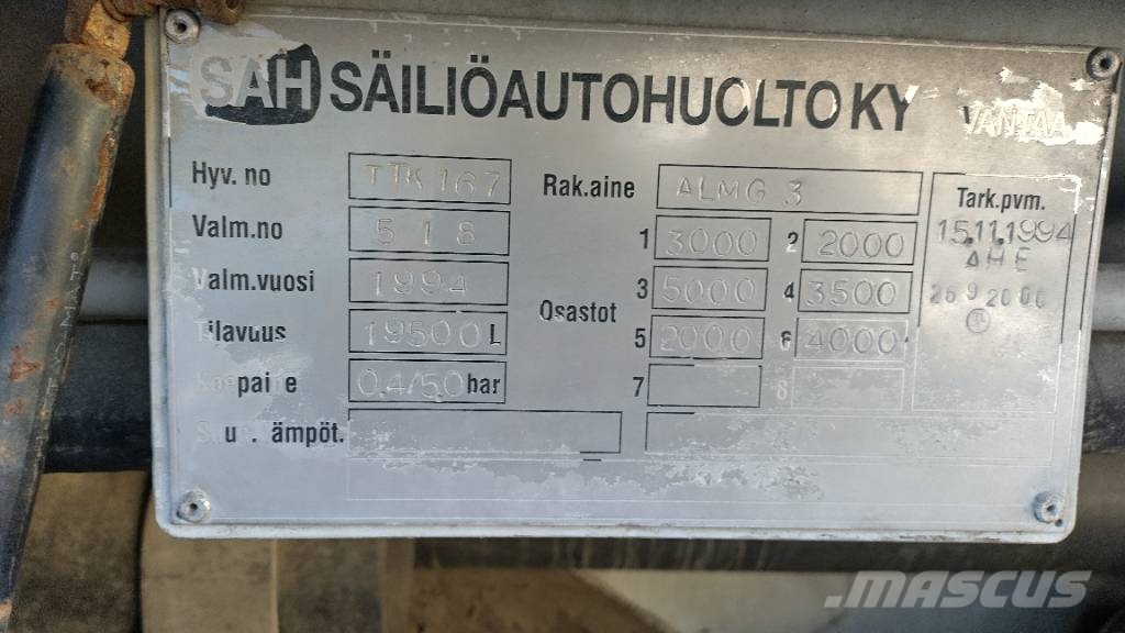  Säiliö kärri värkki vaikka vesipytyksi 19500L مقطورات أخرى