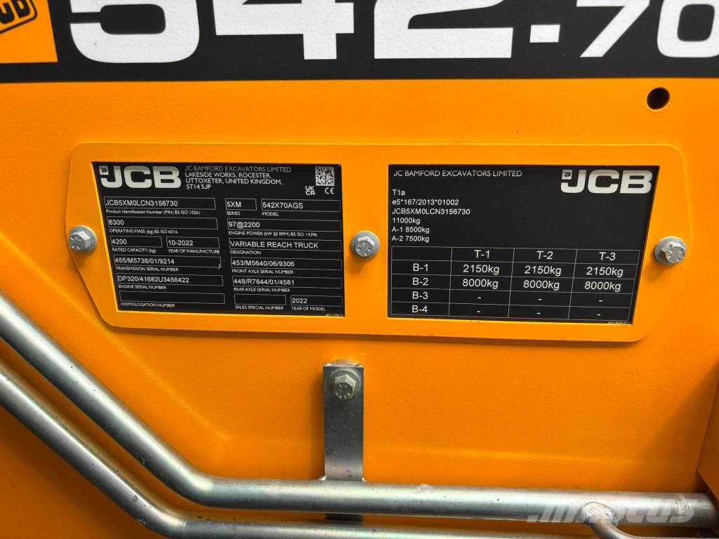 JCB 542-70 Agri super - 6 speed Teleskopiniai krautuvai žemės ūkiui
