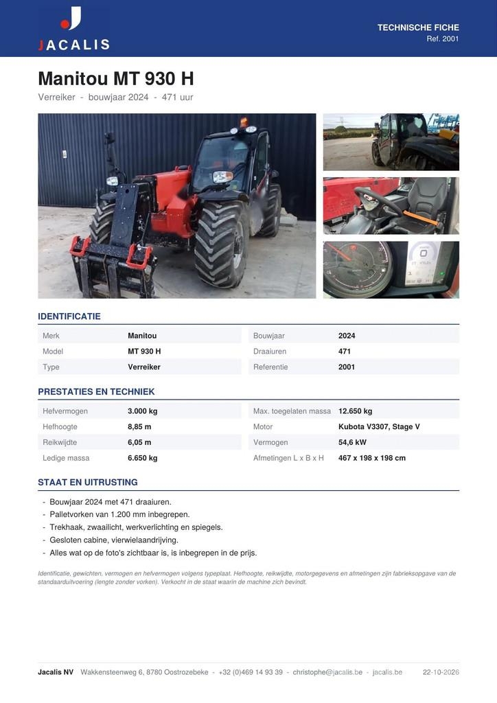 Manitou MT 930 H Teleskooplaadurid