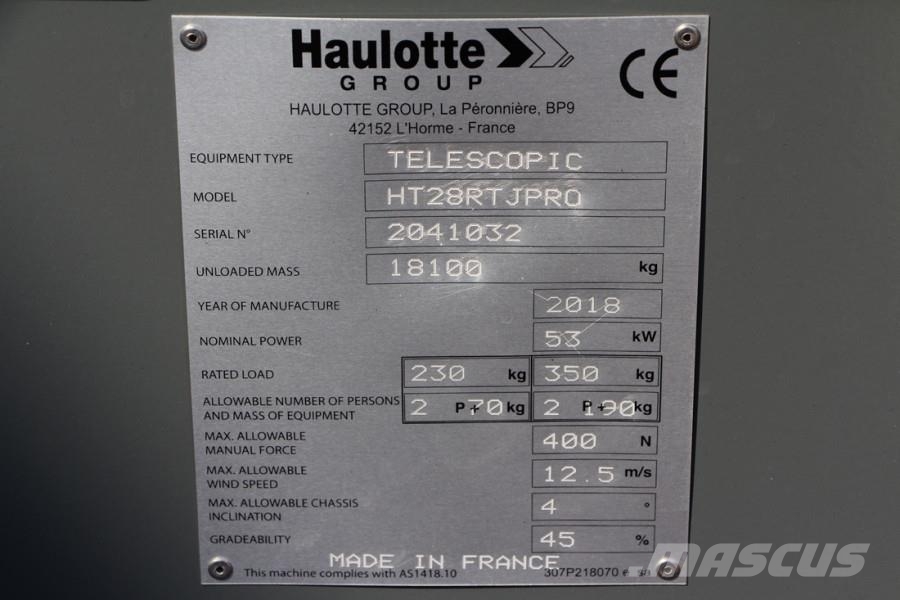 Haulotte HT28RTJ Pro Diesel, 4x4 Drive, 27.9 m Working Heig Ανυψωτήρες με τηλεσκοπικό βραχίονα