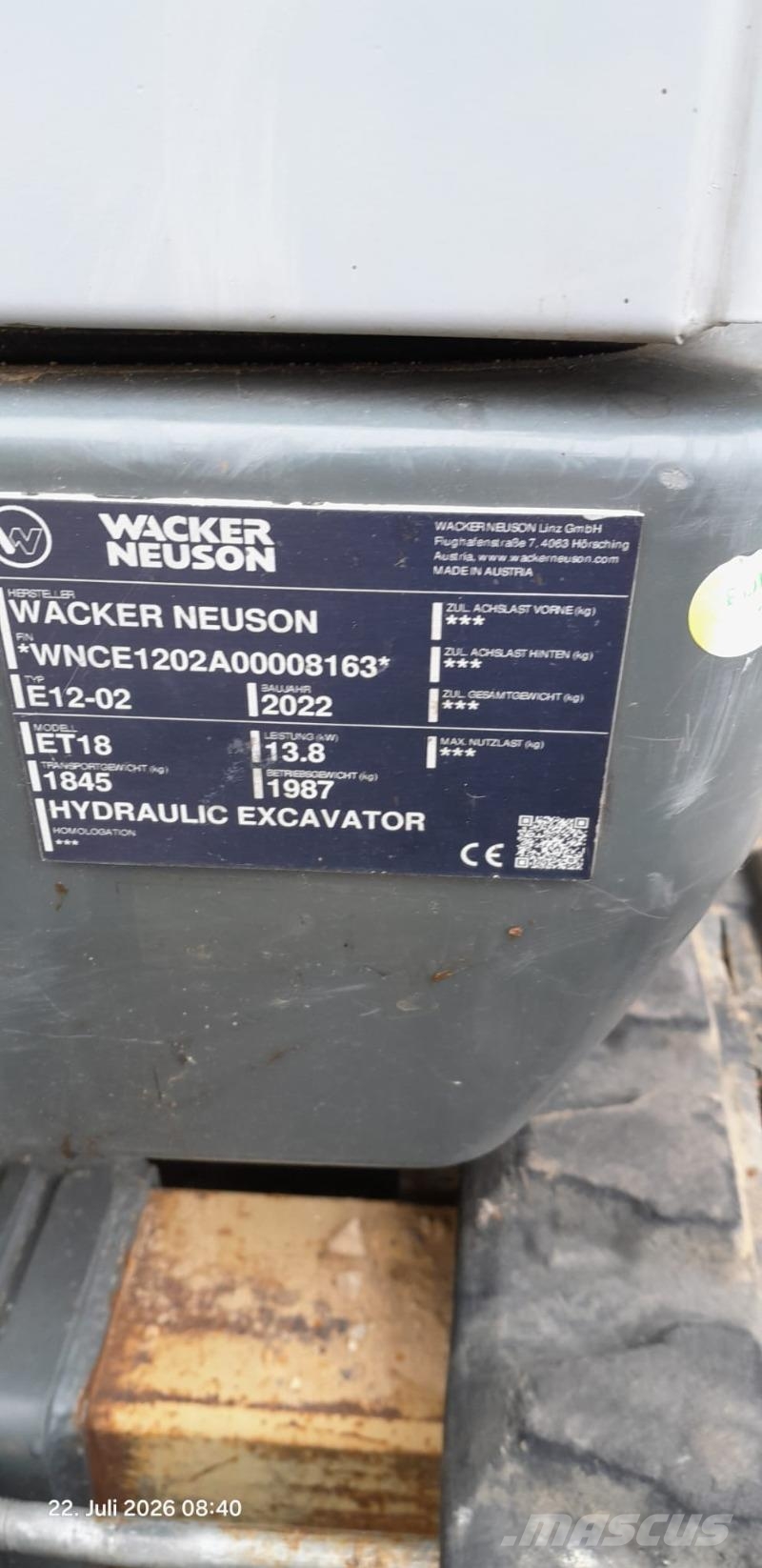Wacker Neuson Kompaktbagger ET18 Muut maatalouskoneet