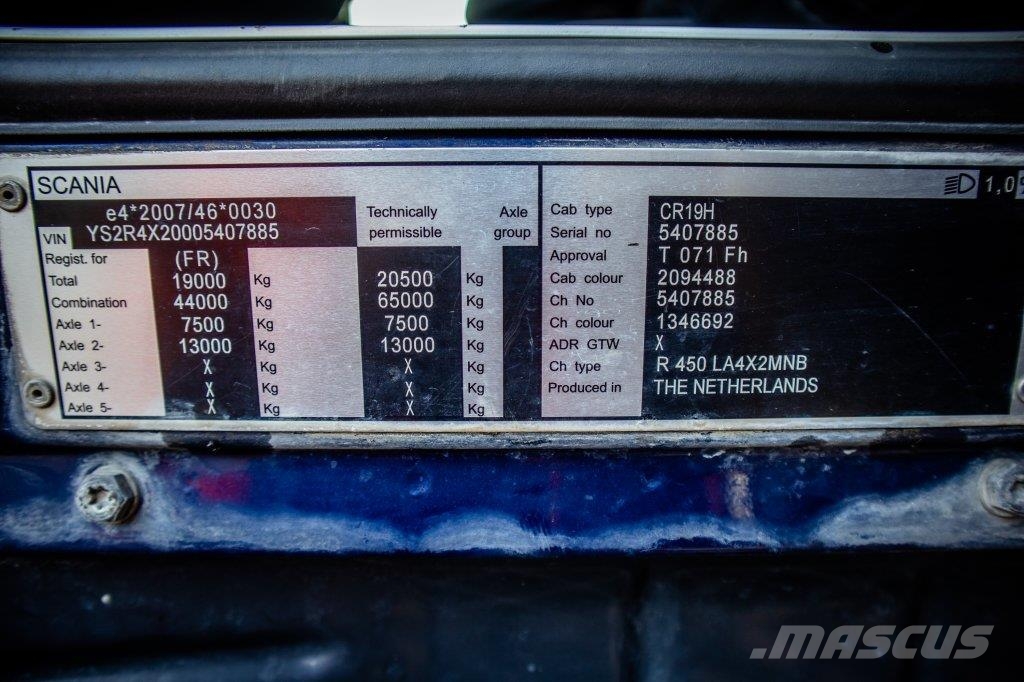 Scania R450+INTARDER+KIPHYDR+65T+FULL OPTION 트랙터 유닛