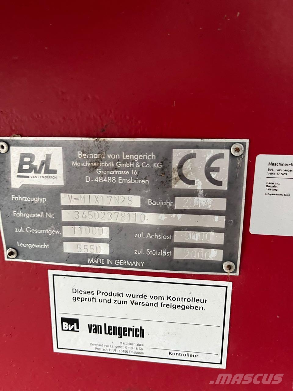 BvL - van Lengerich V-Mix 17 N2S Mikser besleyiciler