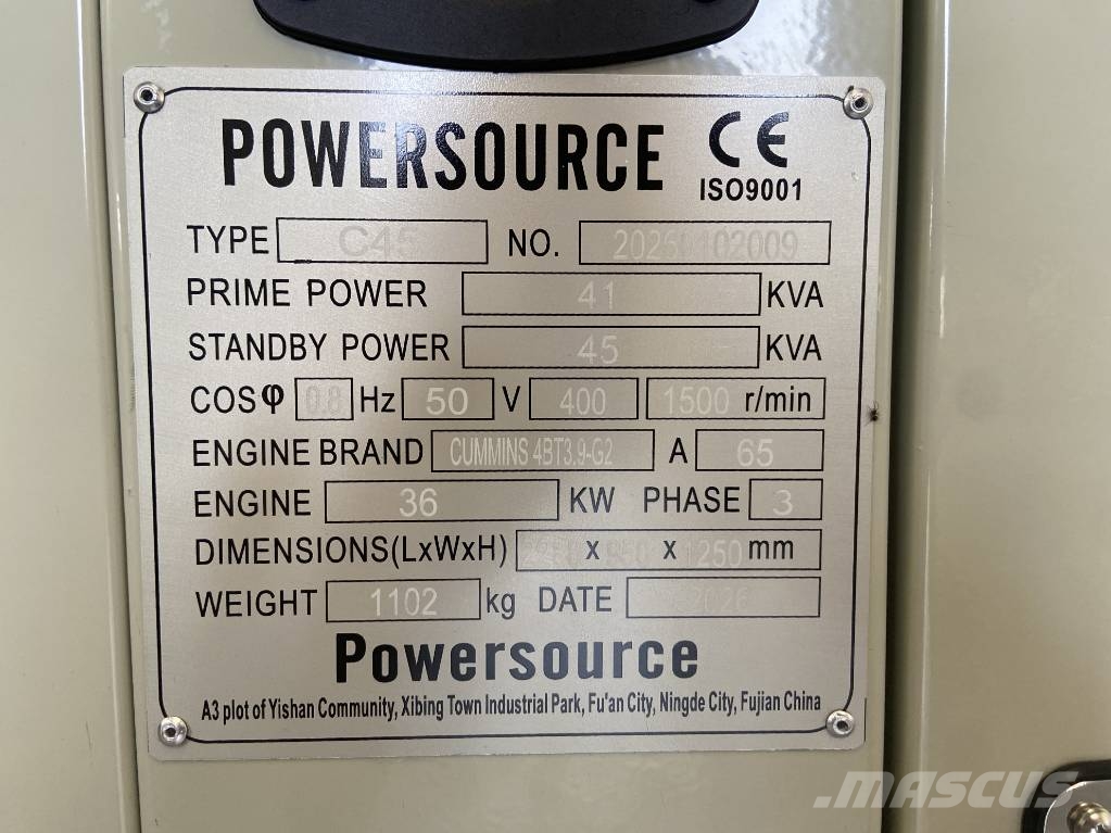 Cummins 4BT3.9-G2 - 45 kVA Generator - DPX-19831 Diesel Generators