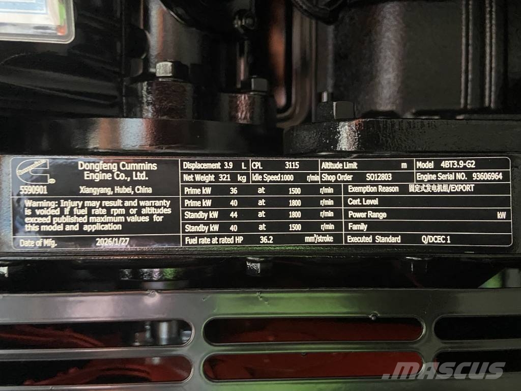 Cummins 4BT3.9-G2 - 45 kVA Generator - DPX-19831 Diesel Generators