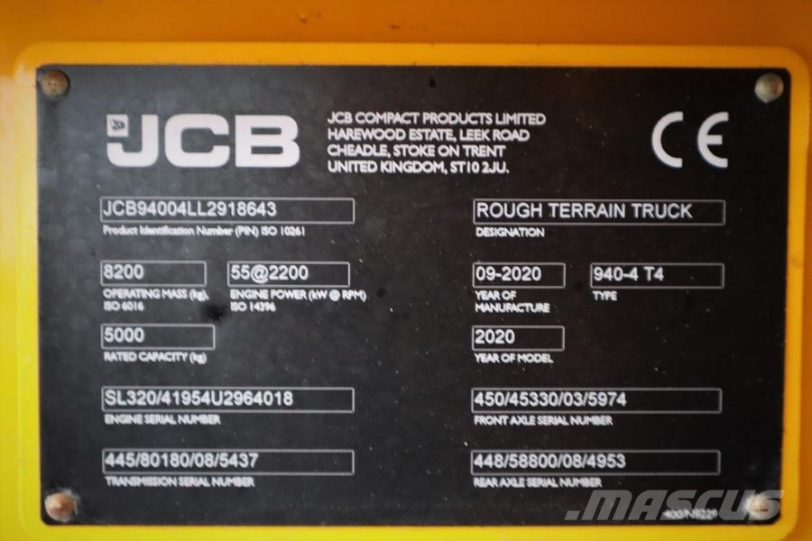 JCB 940-4 T4 Valid inspection, Diesel, 4x4 Drive, 3700 Empilhadores todo-terreno