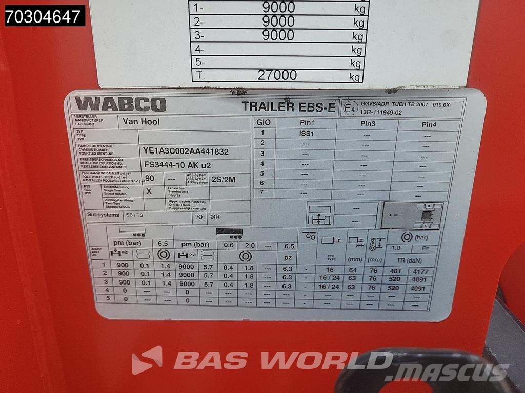 Van Hool 20Ft Containerframe/Skiploader semi-trailers