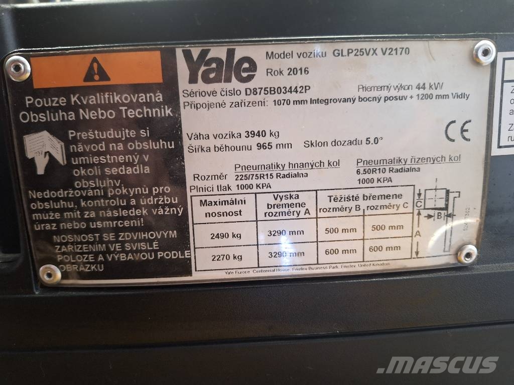 Yale GLP 25 VX Gāzes autoiekrāvēji (LPG)