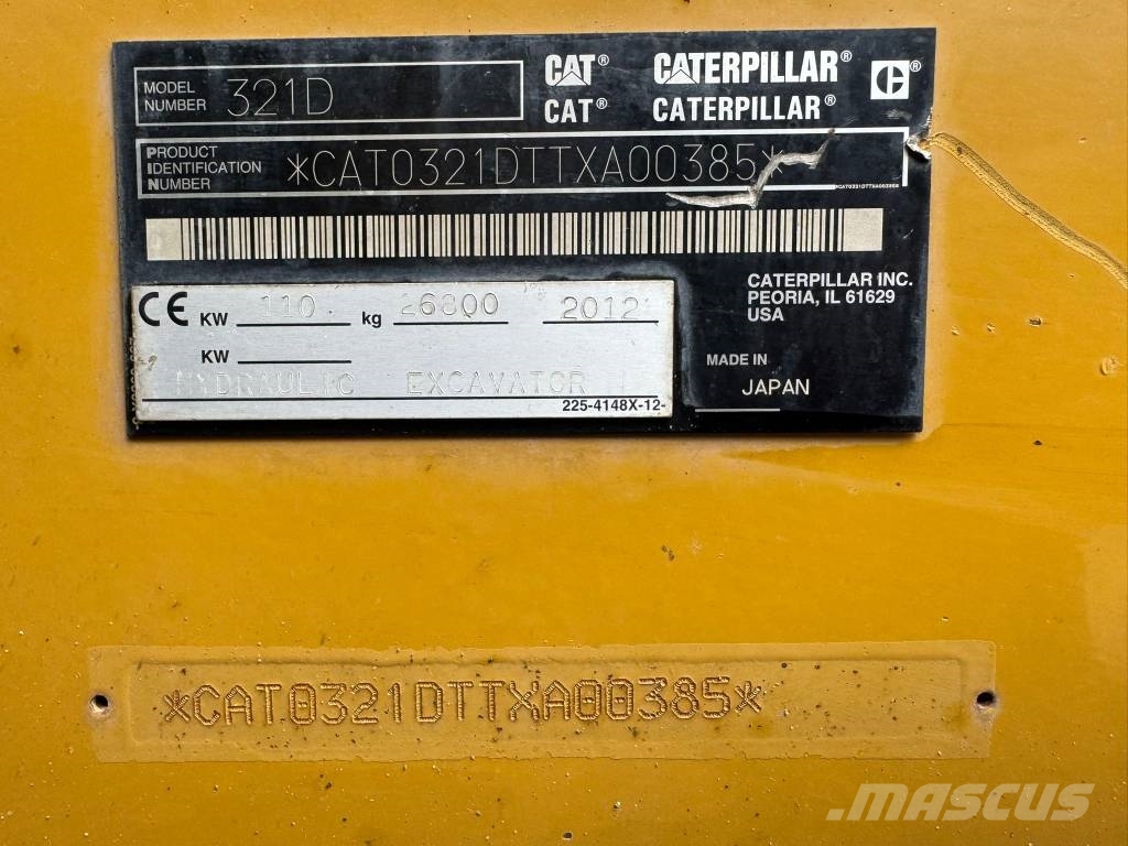 CAT 321 D CR ** BJ.2012 * 11820H/SW/2 Buckets ** Гусеничні екскаватори