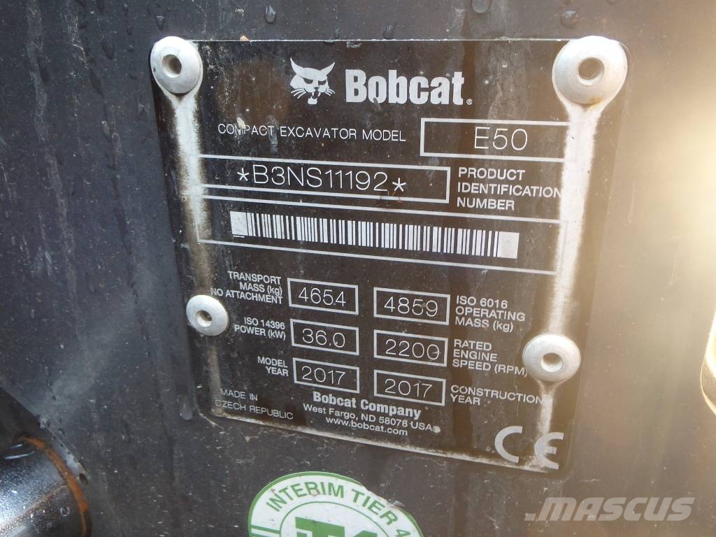 Bobcat E 50 Engcon+pihdit Minigrävare < 7t