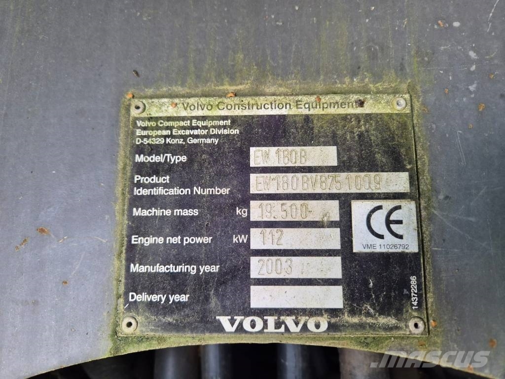 Volvo EW 180 B Εκσκαφείς με τροχούς - λάστιχα