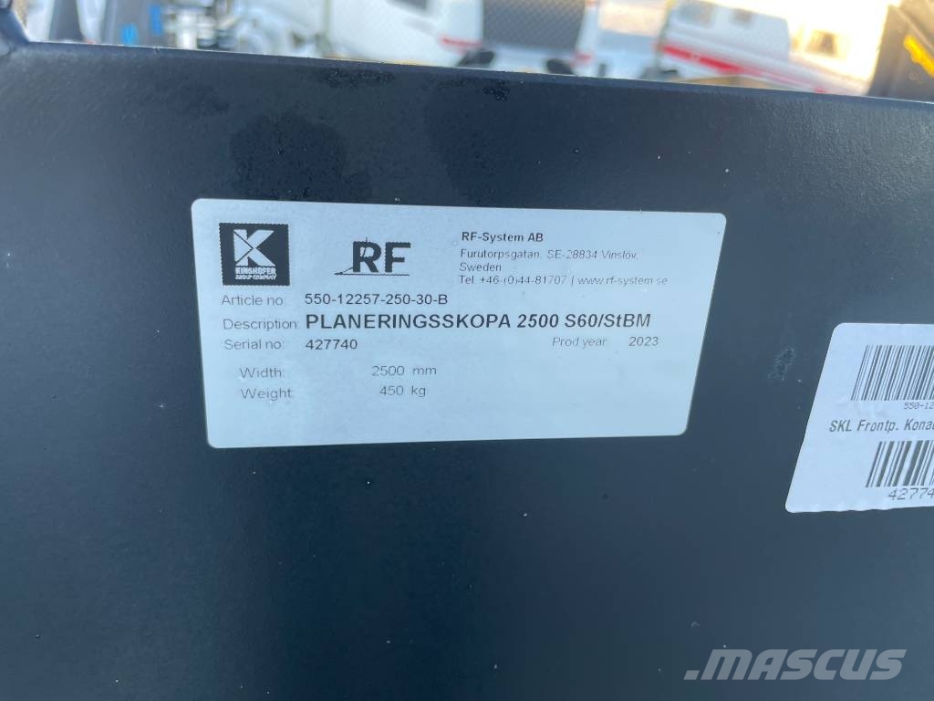  Frontplanerskopa RF 250 cm m. S60-fäste för grävma Žlice