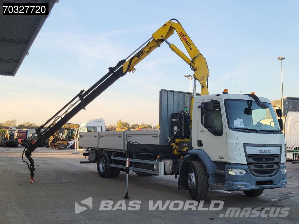 DAF LF 250 4X2 HYVA Crane Remote Euro 6 Flatbed kamyonlar