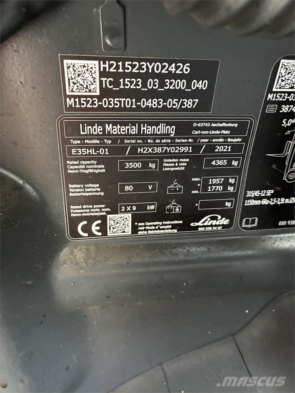 Linde E35HL Stivuitor electric