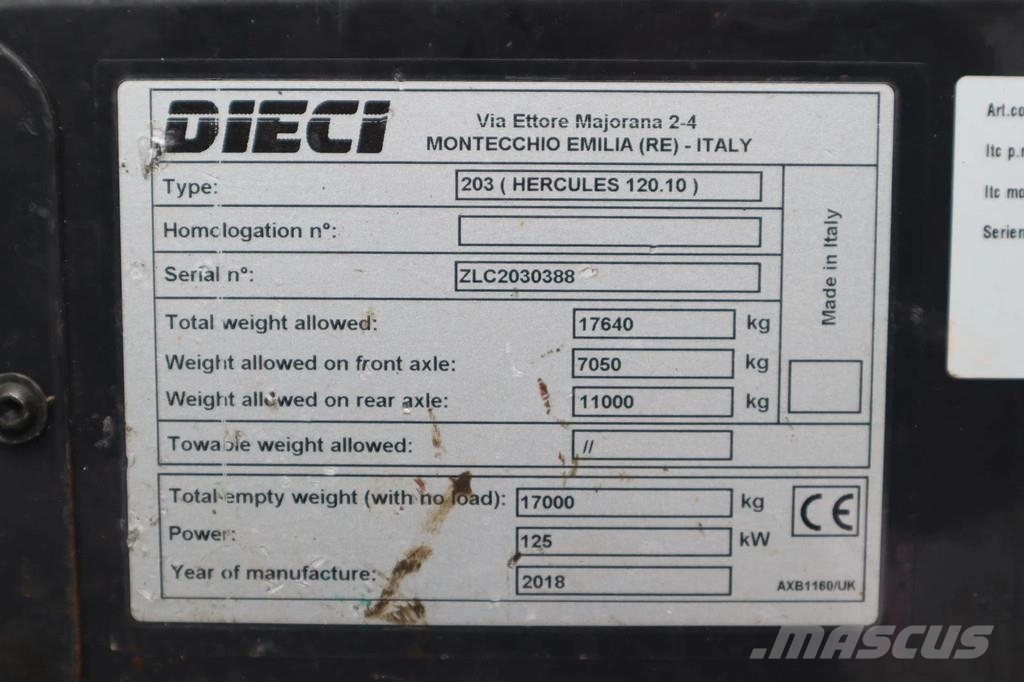 Dieci Hercules 120.10 | 12 TON | 9.5 M | BSS | HYDR. FOR Teleskoplader