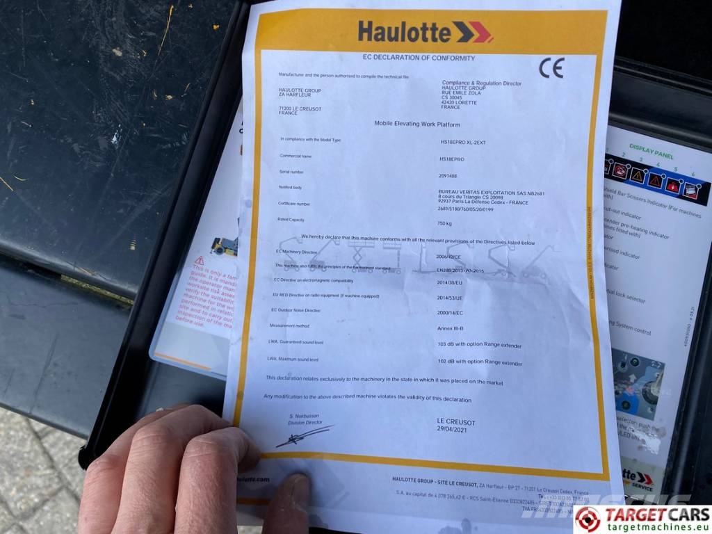 Haulotte HS18E Electric 4x4 Scissor Work Lift 1800cm Škarjaste dvižne ploščadi