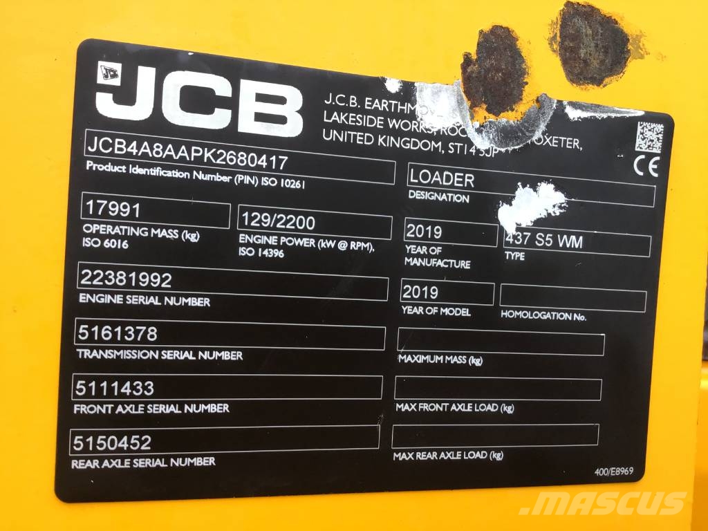 JCB 437 S5 WM Chargeuse sur pneus