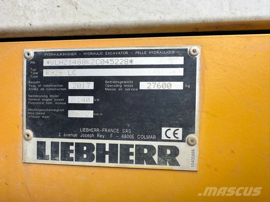 Liebherr R 926 LC Paletli ekskavatörler