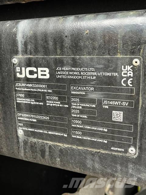 JCB JS 145W TAB Excavadoras de ruedas