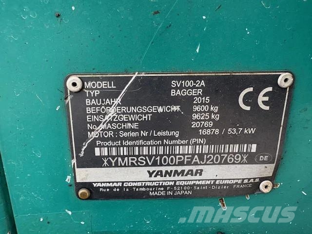 Yanmar SV 100 2A 中型挖土機/掘鑿機/挖掘機 7t-12t