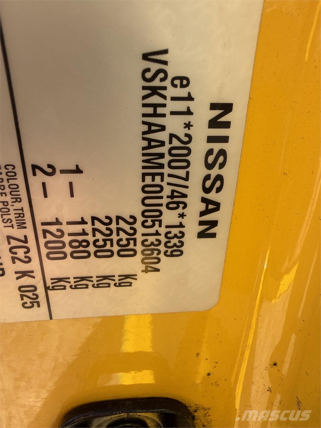 Nissan e-NV200 VIN 604 Samochody osobowe