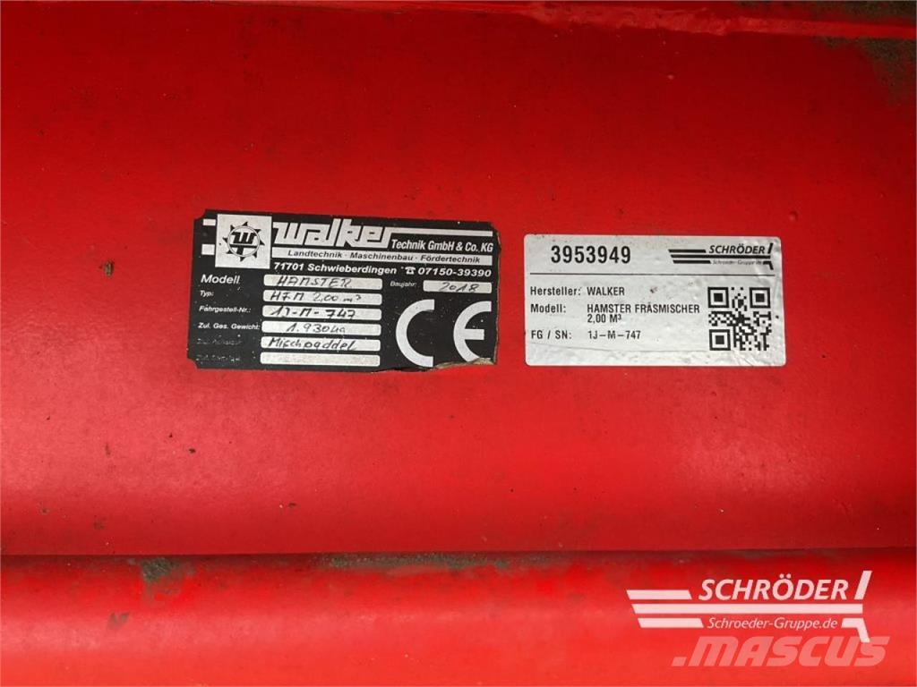 Walker HAMSTER HFM 2,00 M³ FRÄSMISCHER 家畜飼料供給機