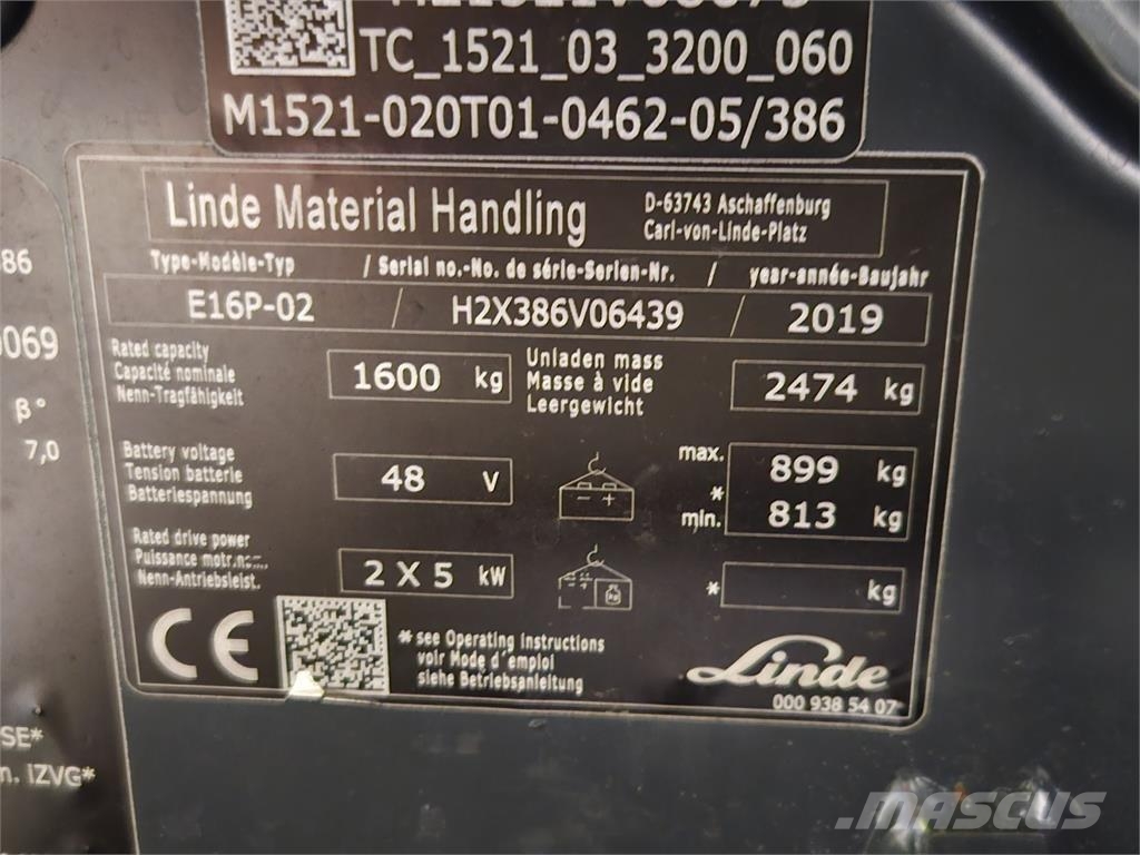 Linde E16P LI-ION Chariots élévateurs électriques