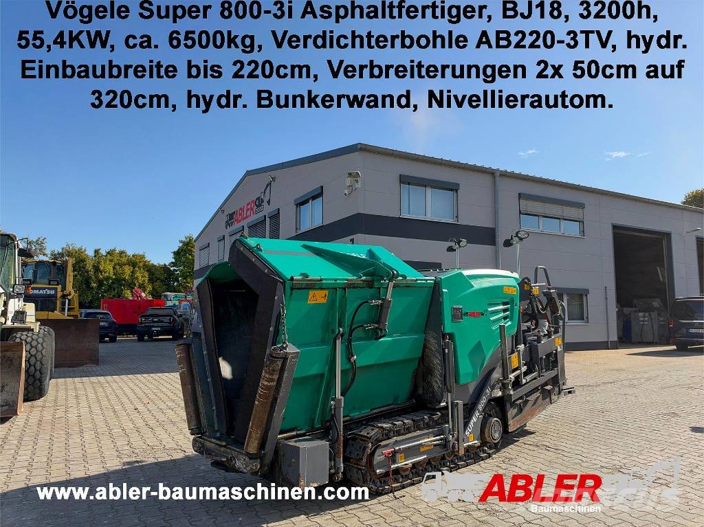 Vögele Super 800-3i 55,4 kW 6500 kg Asfalta klājēji