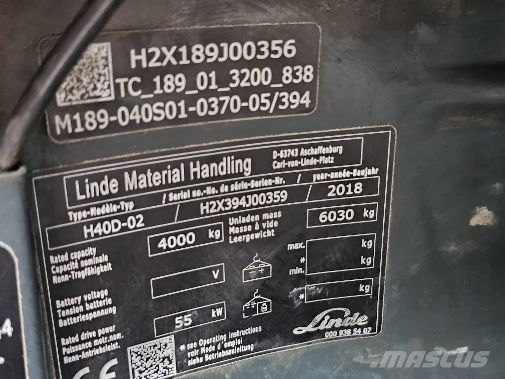 Linde H40D-02 Dizel forkliftler