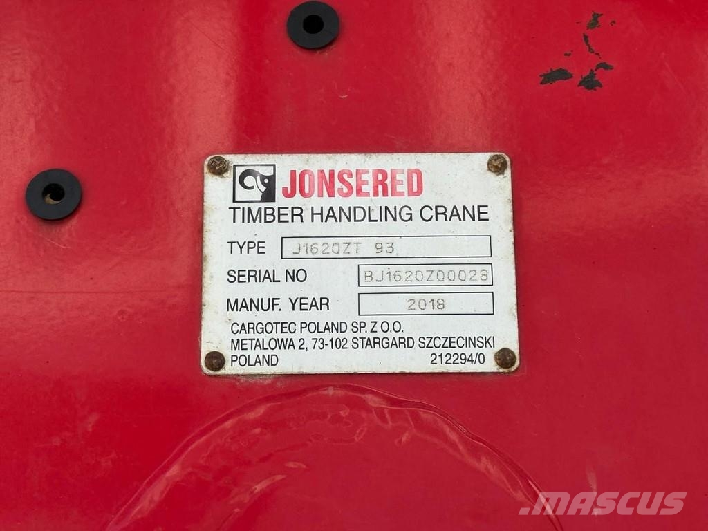 DAF XF 530 6X4 EURO 6 + JONSERED J1620ZT 93 CRANE Timber trucks